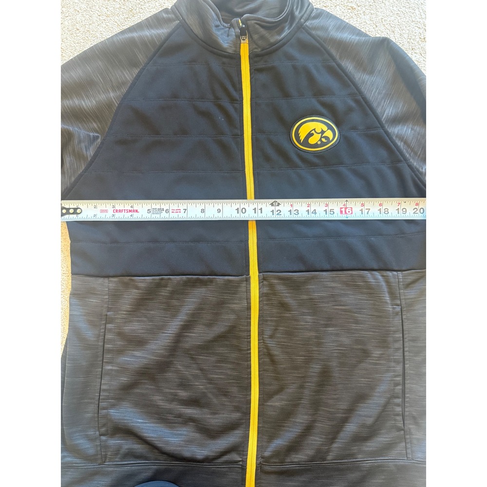 Iowa Hawkeyes Black Quilted Zip Up Jacket Men's Medium‎ Apparel Hawkeyes Gear - Picture 9 of 11
